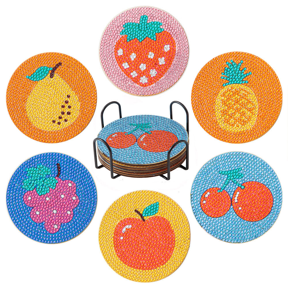 Fruits d’Été Sous-tasse Broderie Diamant 6Pcs