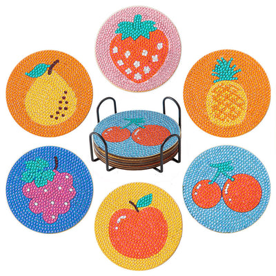 Fruits d’été Sous-tasse Broderie Diamant 6Pcs