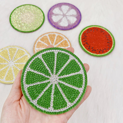 Fruits d’été Sous-tasse Broderie Diamant 6Pcs