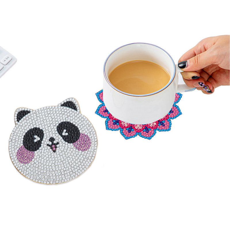 Bel animal Sous-tasse Broderie Diamant 6Pcs