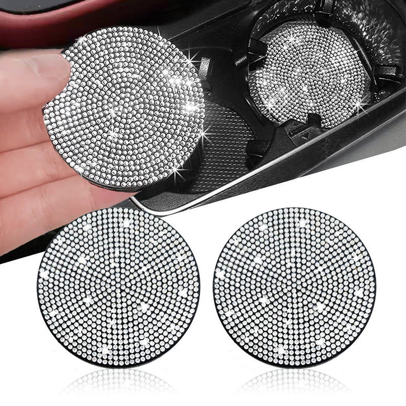 Montagnes russes de voiture rondes Sous-tasse Broderie Diamant 2Pcs