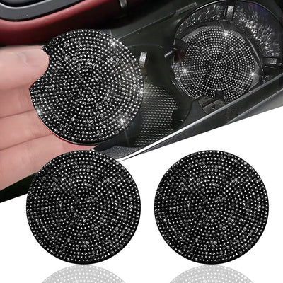 Montagnes russes de voiture rondes Sous-tasse Broderie Diamant 2Pcs