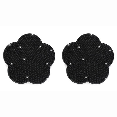 Sous-verre de voiture en forme de fleur de prunier Sous-tasse Broderie Diamant 2Pcs