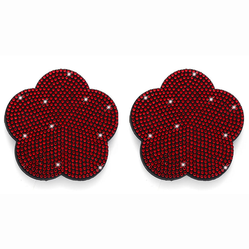 Sous-verre de voiture en forme de fleur de prunier Sous-tasse Broderie Diamant 2Pcs