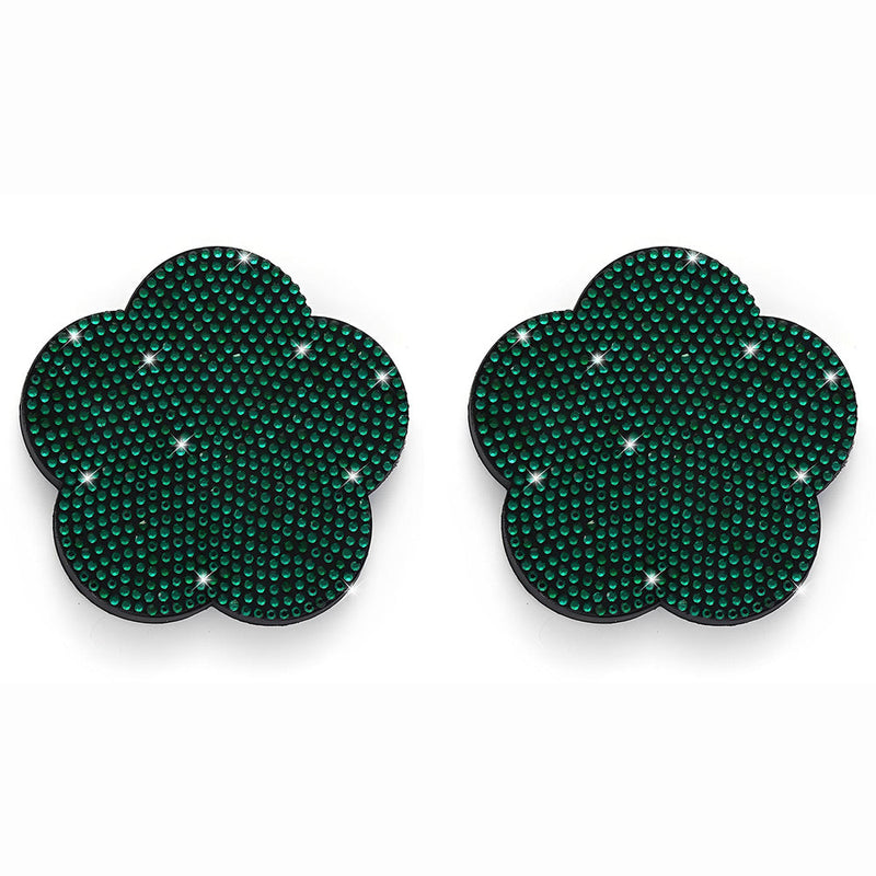 Sous-verre de voiture en forme de fleur de prunier Sous-tasse Broderie Diamant 2Pcs