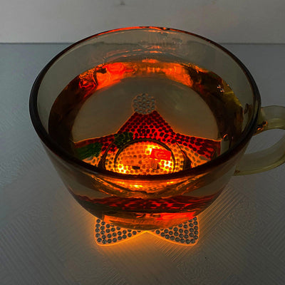 Style de Noël (avec lumière) Sous-tasse Broderie Diamant 4Pcs