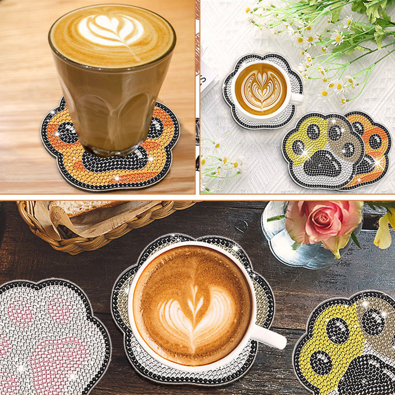 Griffes d’Animaux Sous-tasse Broderie Diamant 10Pcs