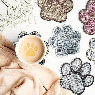 Griffes d’Animaux Sous-tasse Broderie Diamant 10Pcs