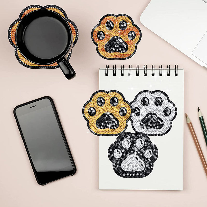 Griffes d’Animaux Sous-tasse Broderie Diamant 10Pcs