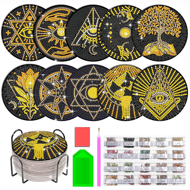 Tarot mystérieux Sous-tasse Broderie Diamant 10Pcs