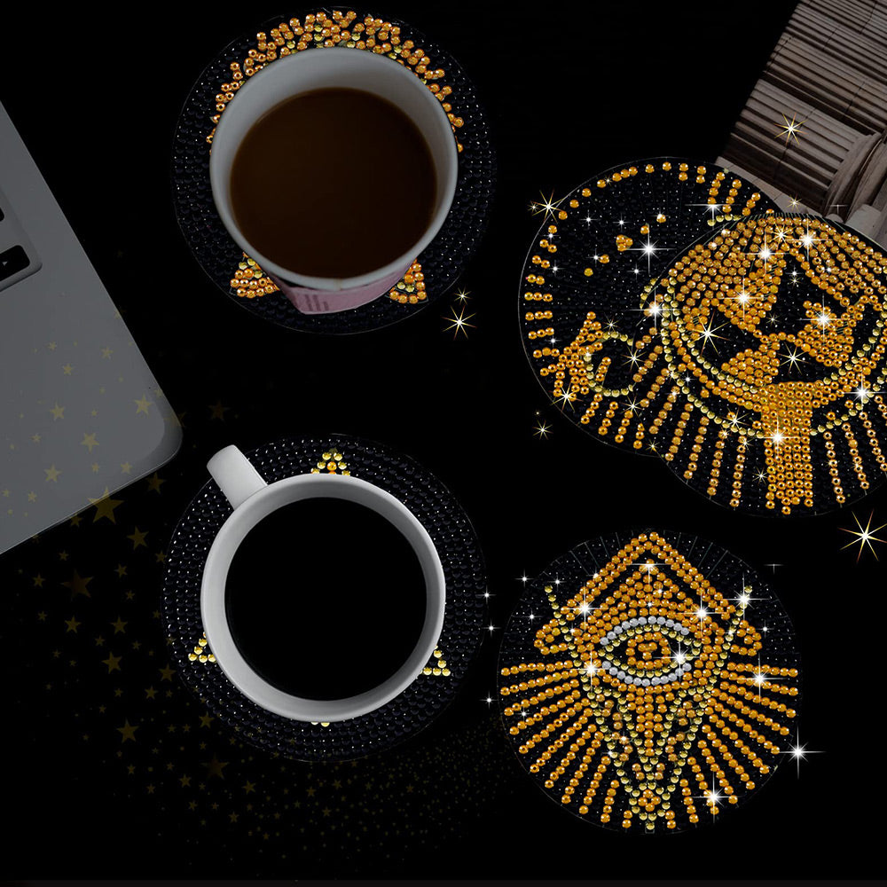 Tarot Mystérieux Sous-tasse Broderie Diamant 10Pcs