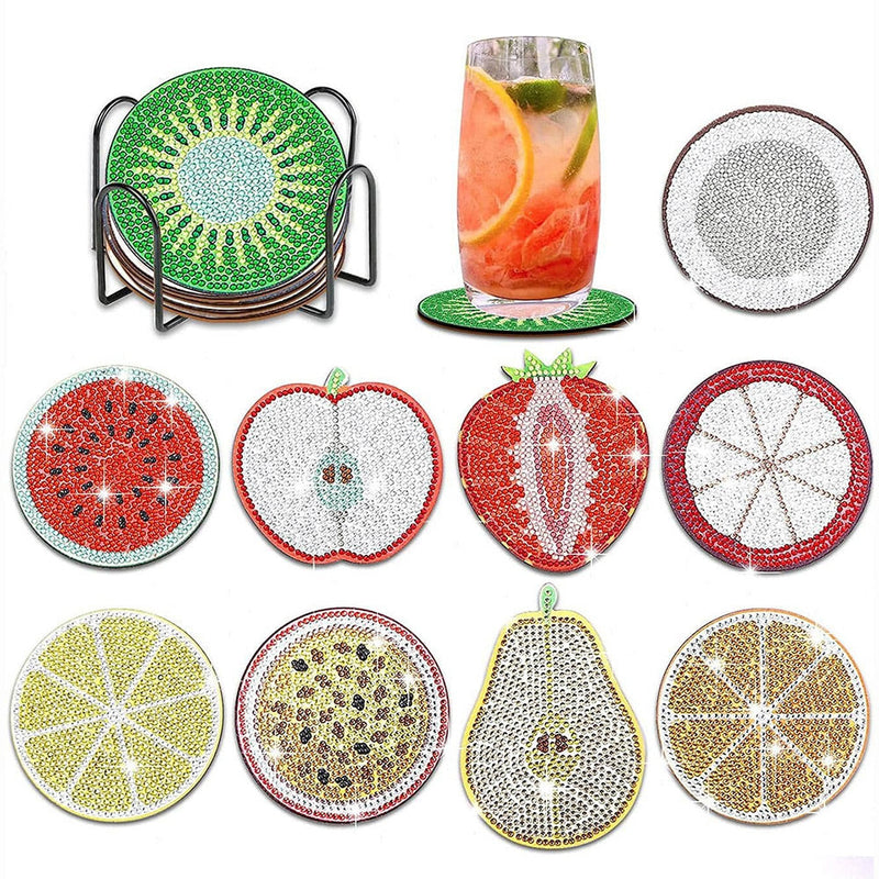 Fruits d’été Sous-tasse Broderie Diamant 10Pcs