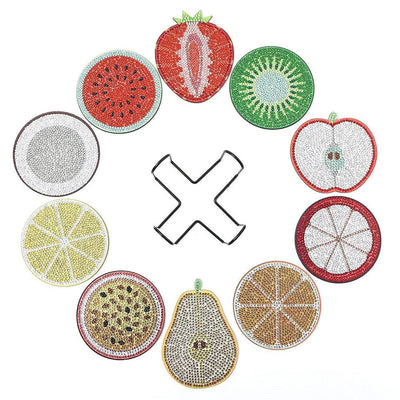 Fruits d’été Sous-tasse Broderie Diamant 10Pcs