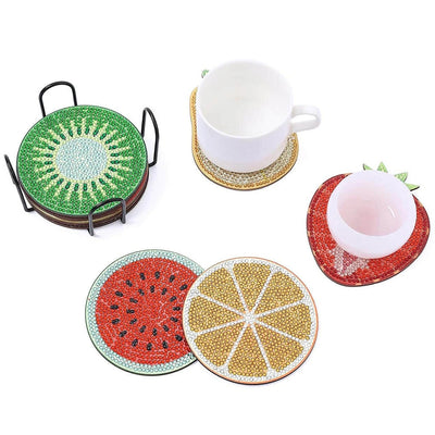 Fruits d’été Sous-tasse Broderie Diamant 10Pcs