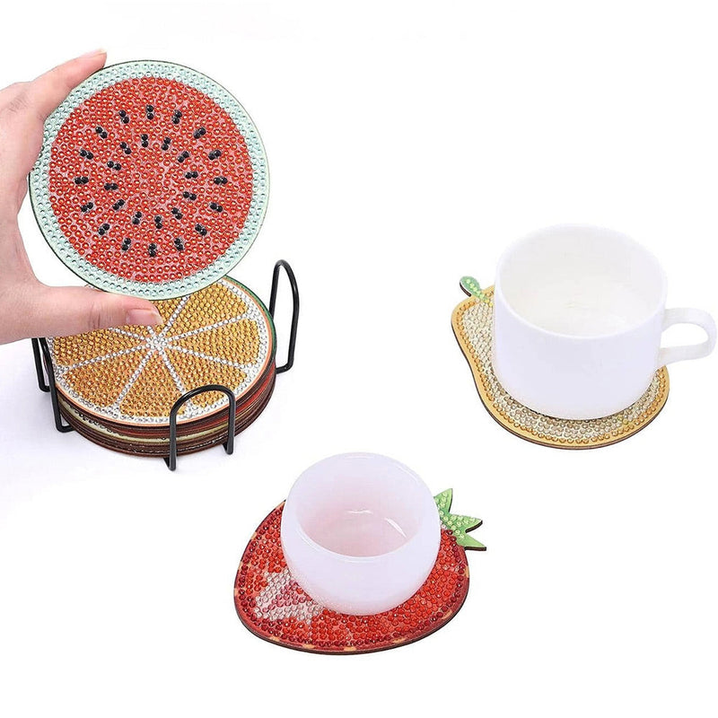 Fruits d’été Sous-tasse Broderie Diamant 10Pcs