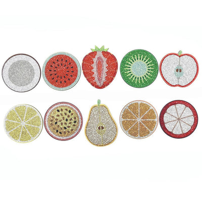 Fruits d’été Sous-tasse Broderie Diamant 10Pcs