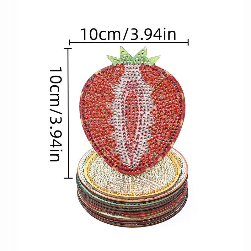 Fruits d’été Sous-tasse Broderie Diamant 10Pcs