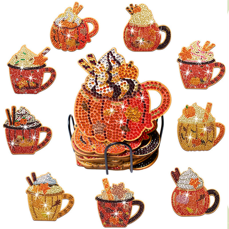 Glace d’automne Sous-tasse Broderie Diamant 10Pcs