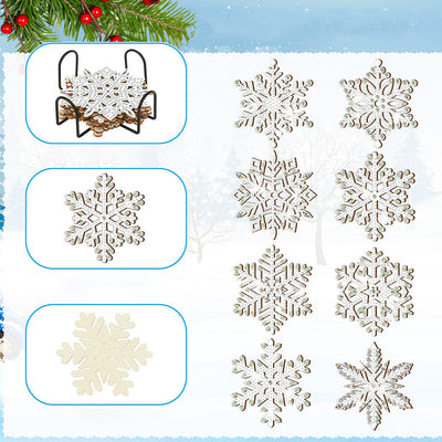 Beau flocon de neige Sous-tasse Broderie Diamant 8Pcs