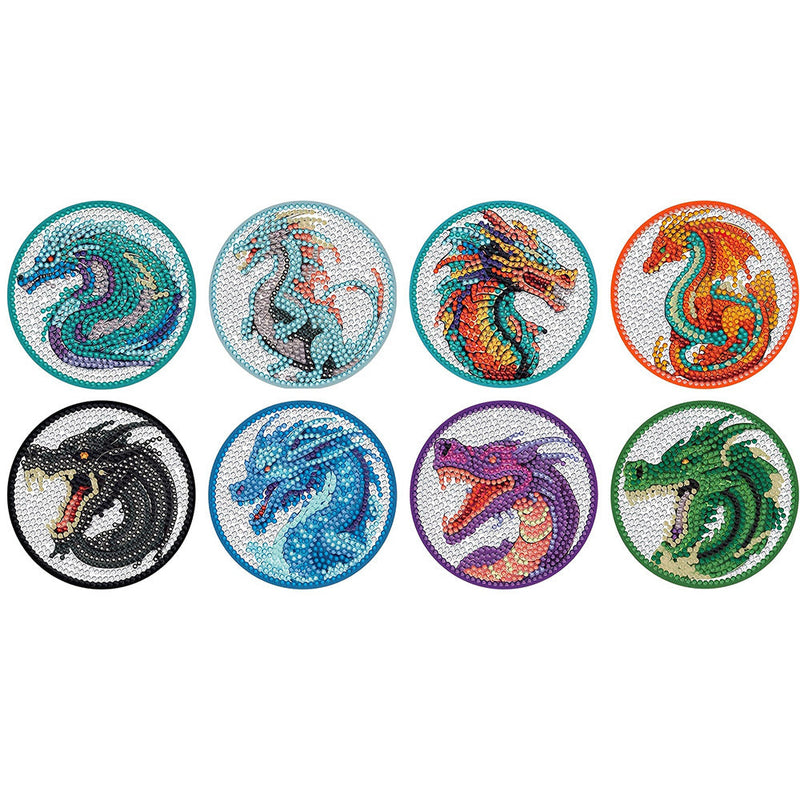 Dragon Sous-tasse Broderie Diamant 8Pcs