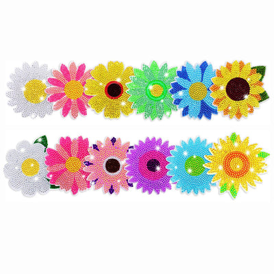 Fleurs Sous-tasse Broderie Diamant 12Pcs