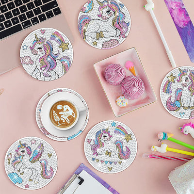 Licorne Sous-tasse Broderie Diamant 8Pcs