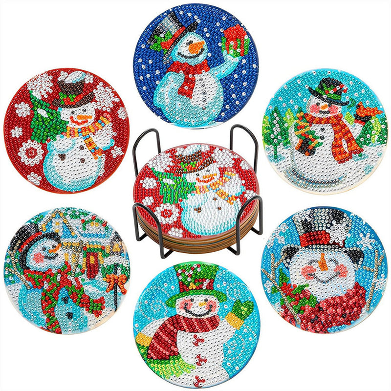 Joyeux Noël Sous-tasse Broderie Diamant 6Pcs
