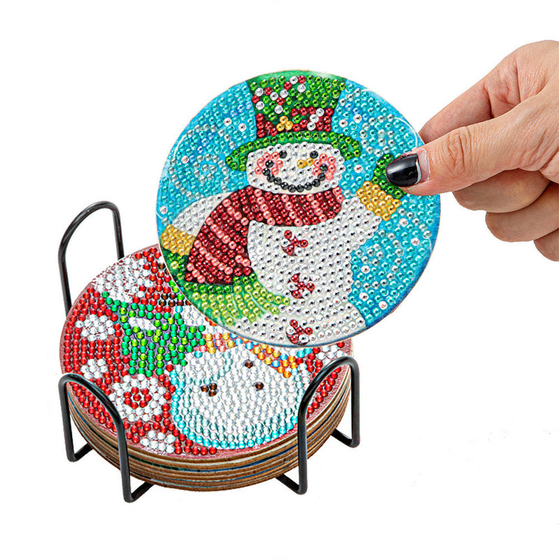 Joyeux Noël Sous-tasse Broderie Diamant 6Pcs