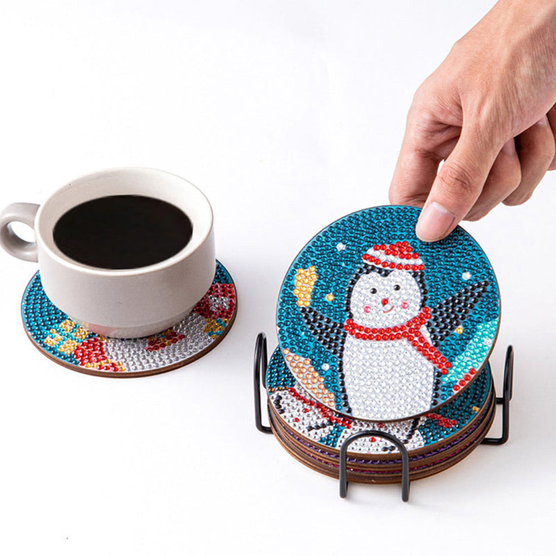 Joyeux Noël Sous-tasse Broderie Diamant 6Pcs