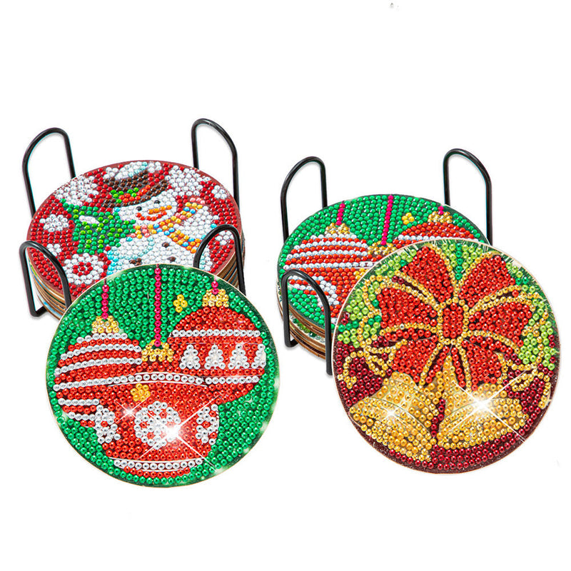 Joyeux Noël Sous-tasse Broderie Diamant 6Pcs