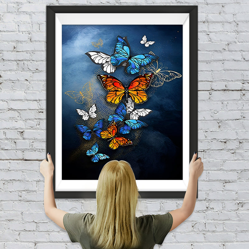 Beaux Papillons Variés Volant Broderie Diamant