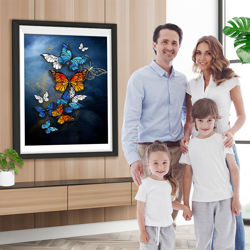 Beaux Papillons Variés Volant Broderie Diamant