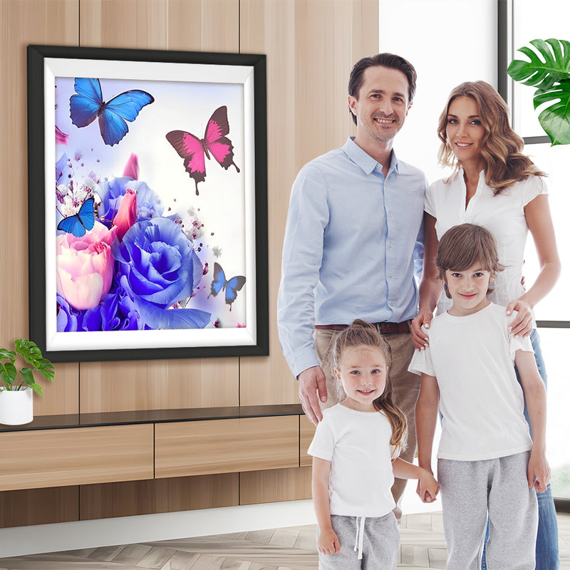 Papillons et des Belles Roses Broderie Diamant