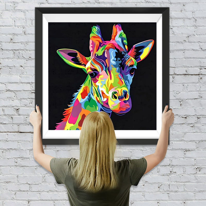 Girafe Multicolore Broderie Diamant
