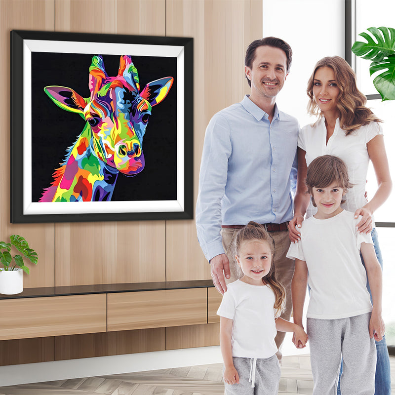 Girafe Multicolore Broderie Diamant
