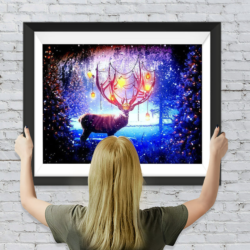 Cerf et Lanternes Broderie Diamant