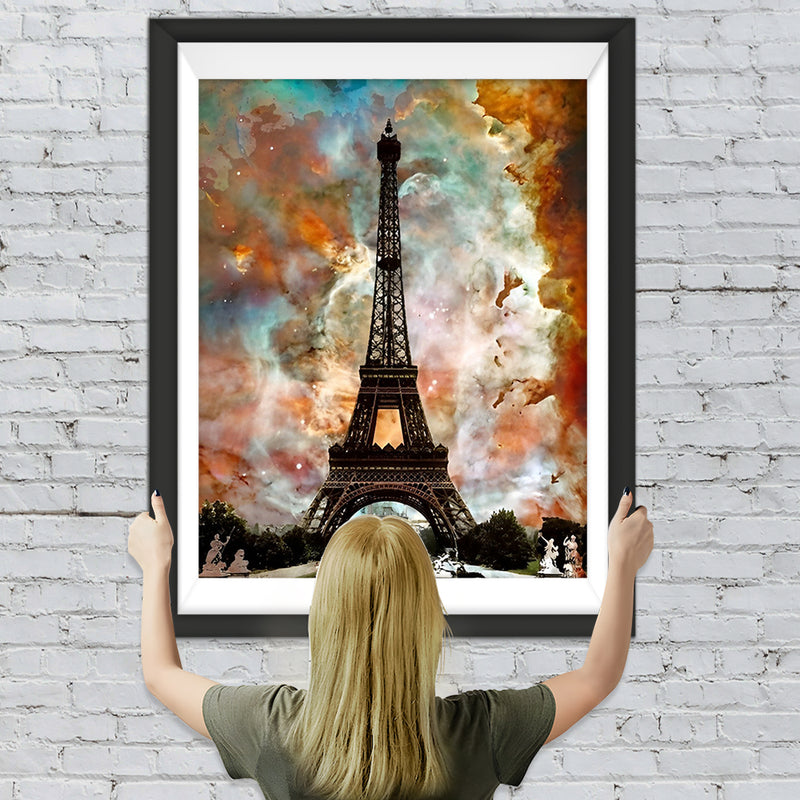 Tour Eiffel et le Ciel Magnifique Broderie Diamant