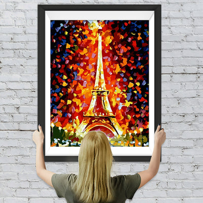 Tour Eiffel et Flamme Broderie Diamant