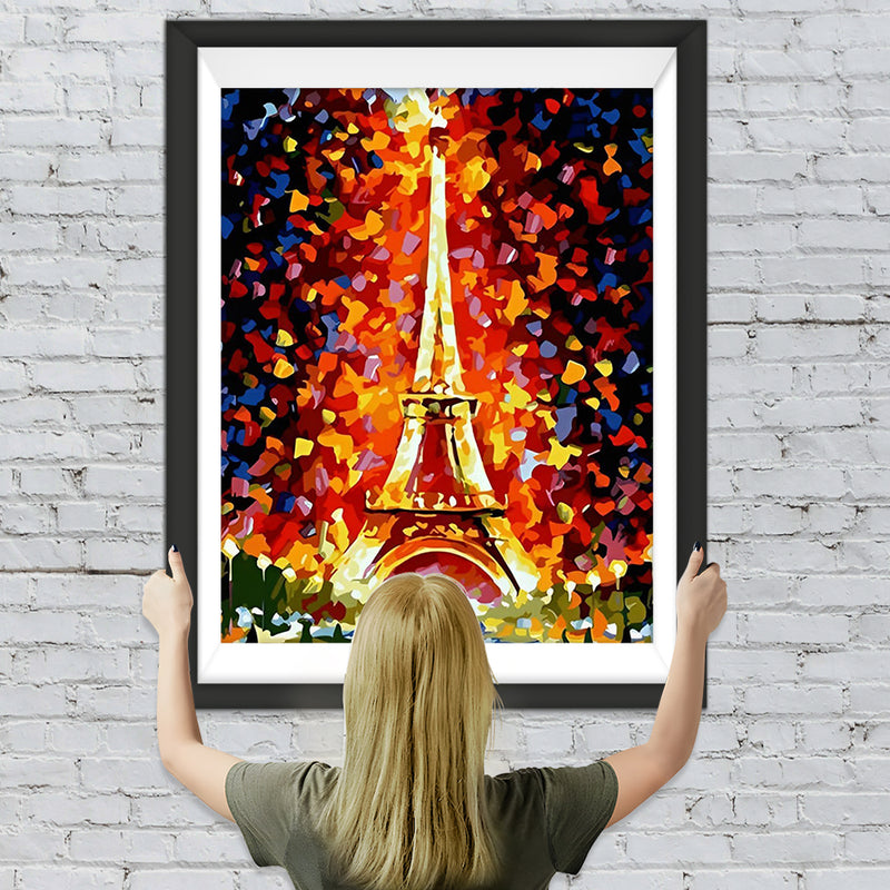 Tour Eiffel et Flamme Broderie Diamant