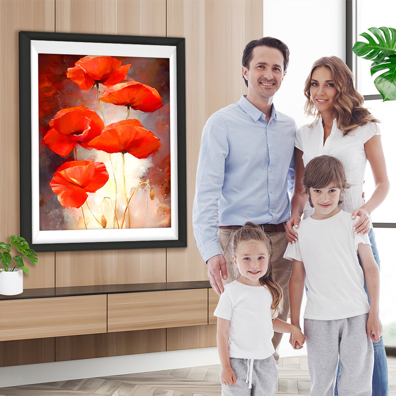 Coquelicots Rouges Broderie Diamant