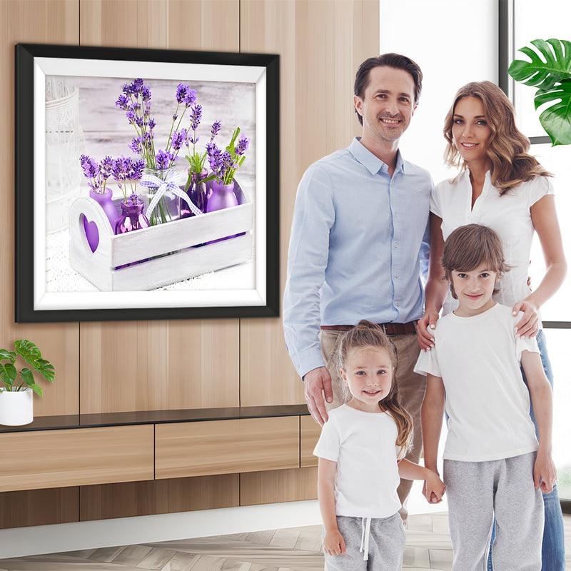 Lavandes et Vases Broderie Diamant