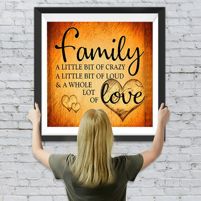 Famille et Amour Orange Broderie Diamant