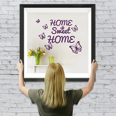 Famille Papillonset Fleurs Broderie Diamant