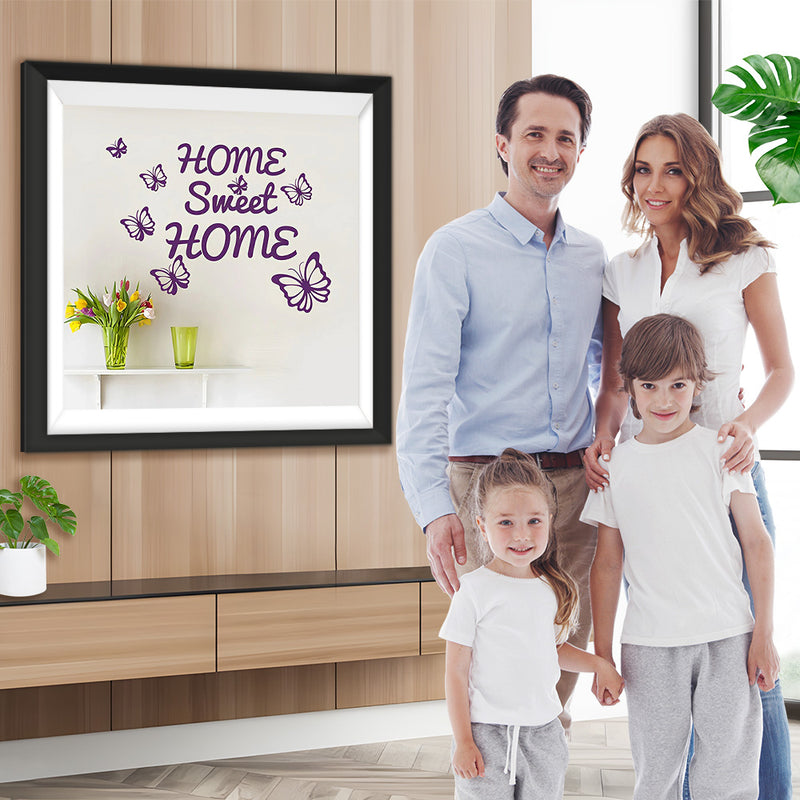 Famille Papillonset Fleurs Broderie Diamant