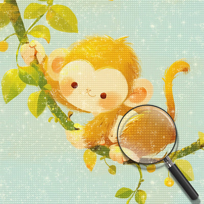 Singe Mignon Animé Broderie Diamant