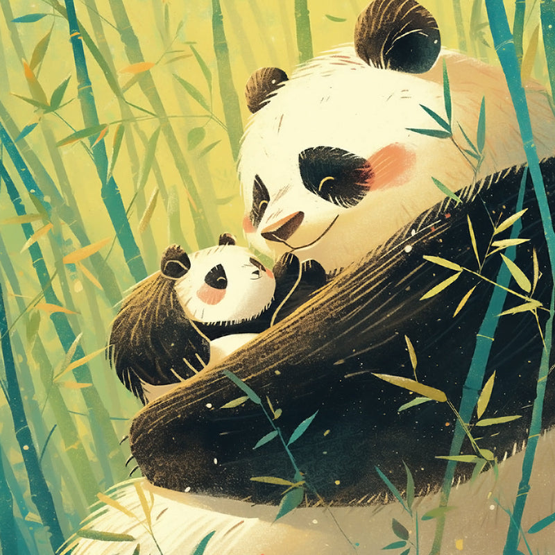 Panda et Bébé Panda Broderie Diamant