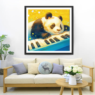 Panda et Piano Broderie Diamant