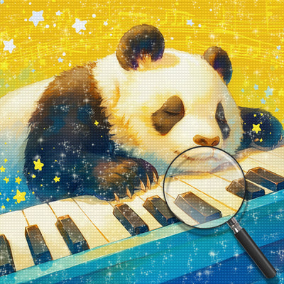 Panda et Piano Broderie Diamant