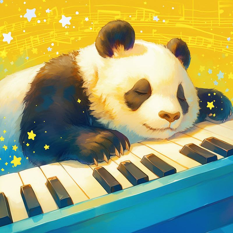 Panda et Piano Broderie Diamant