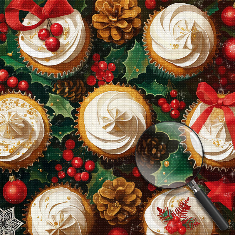 Cupcakes de Noël Broderie Diamant